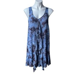 Lauren Vidal V-Neck Sleeveless Tie Dye Dress, Sz S